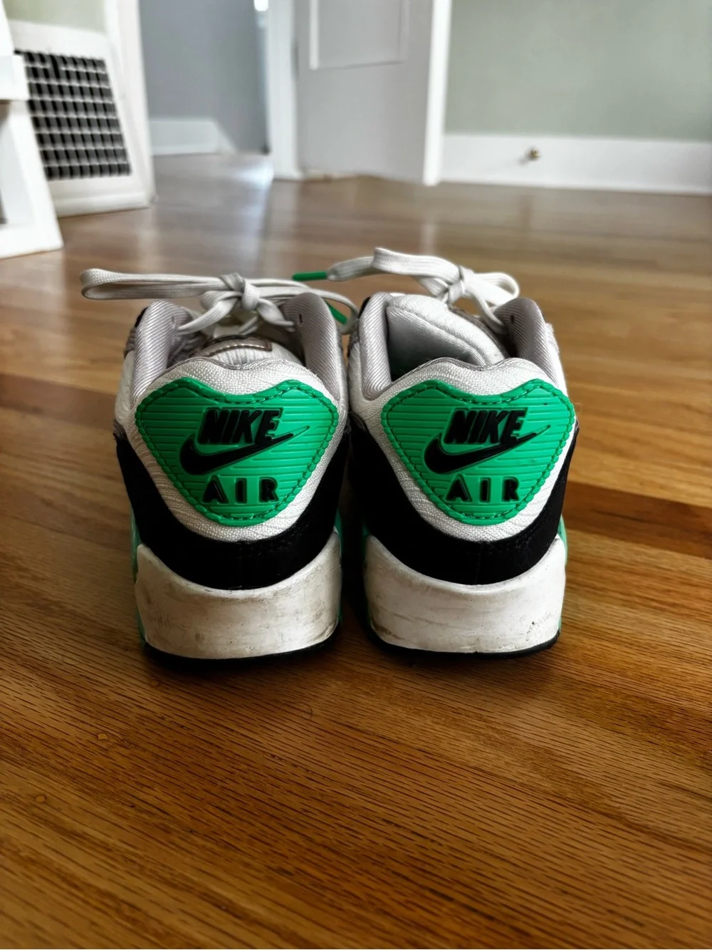 Nike Air Max Sneakers in White, Black & Green Teal Accents - Picture 4 of 7
